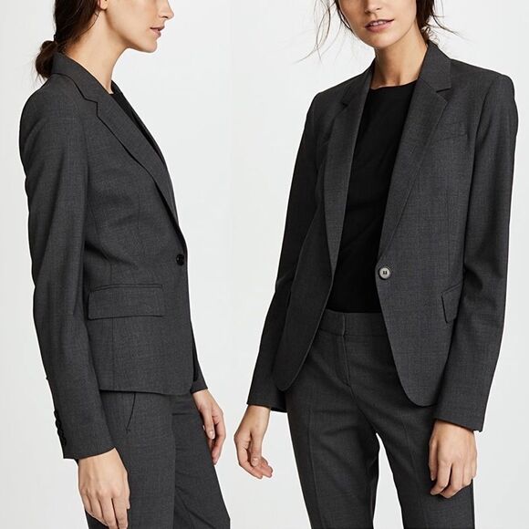 THEORY Gabe Wool Stretch Blazer Jacket Charcoal Grey 00 - Picture 14 of 14